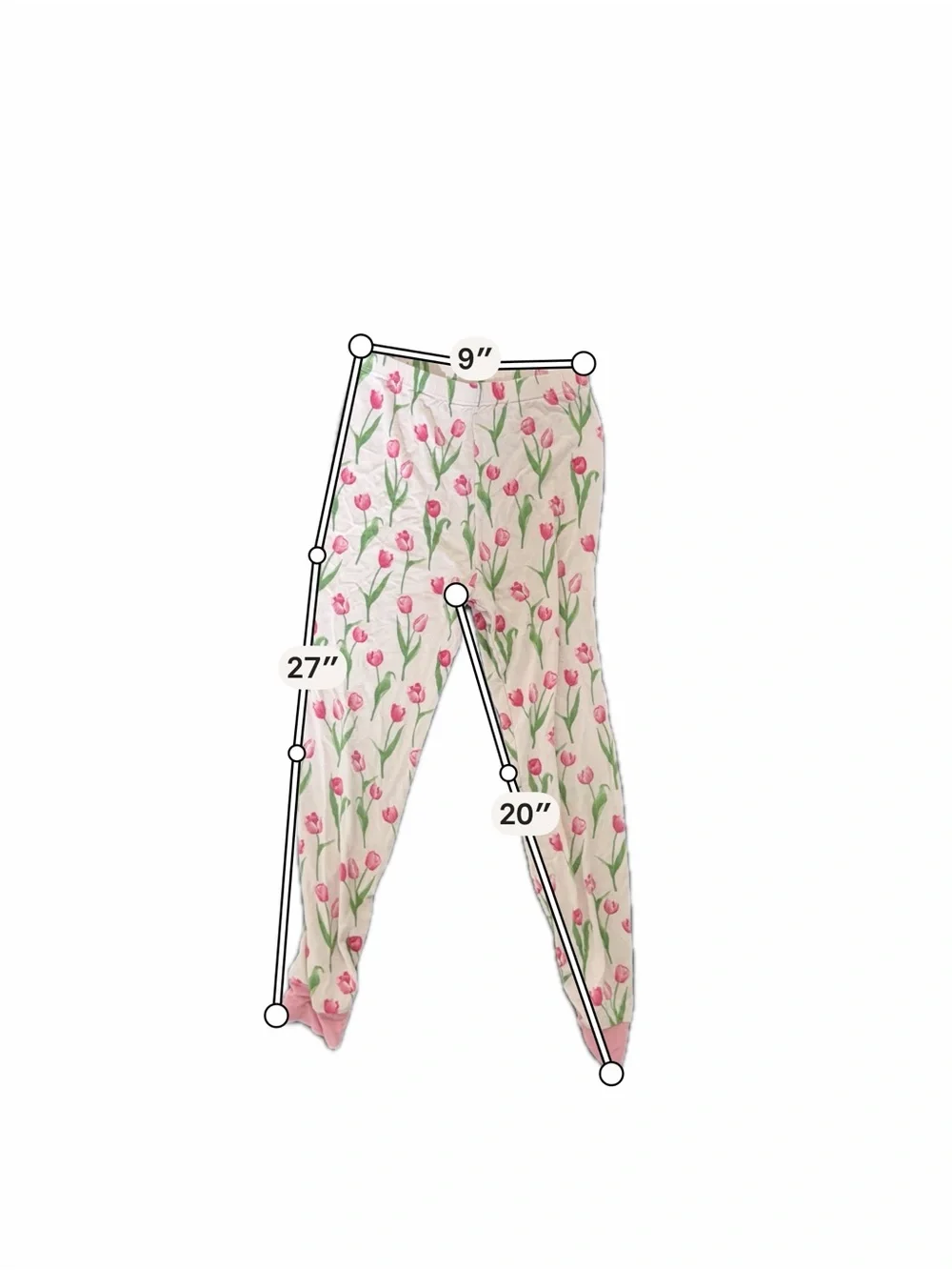 Reshee 4 Piece Girls Pajama Bundle Size 8 / 6-7Y Hearts Tulips